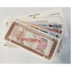 SIERRA LEONE 1979 . FIFTY 50 CENTS - FIVE 5 LEONES BANKNOTES . SPECIMEN
